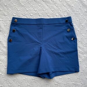 Nicole Miller Royal Blue Button-Trim Skort